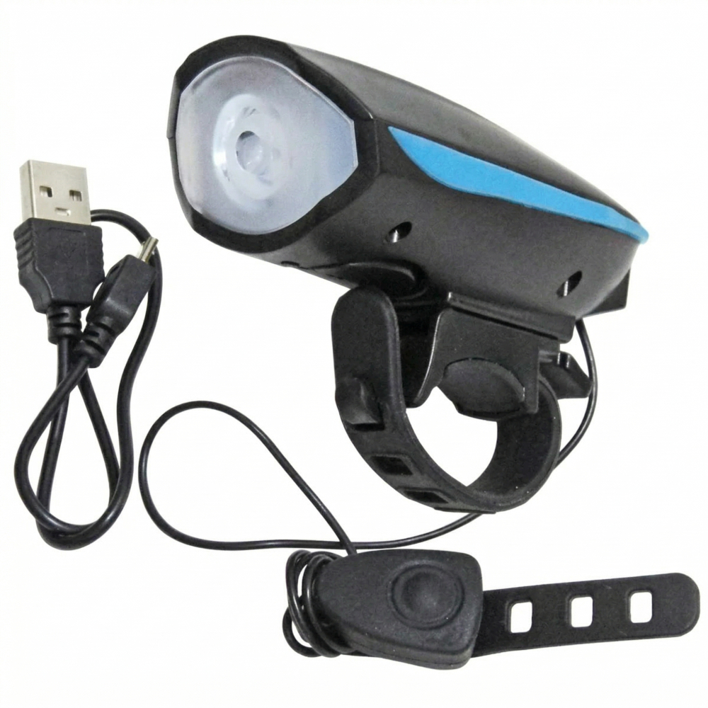 Bicycle Rechargeable Head Light With Horn